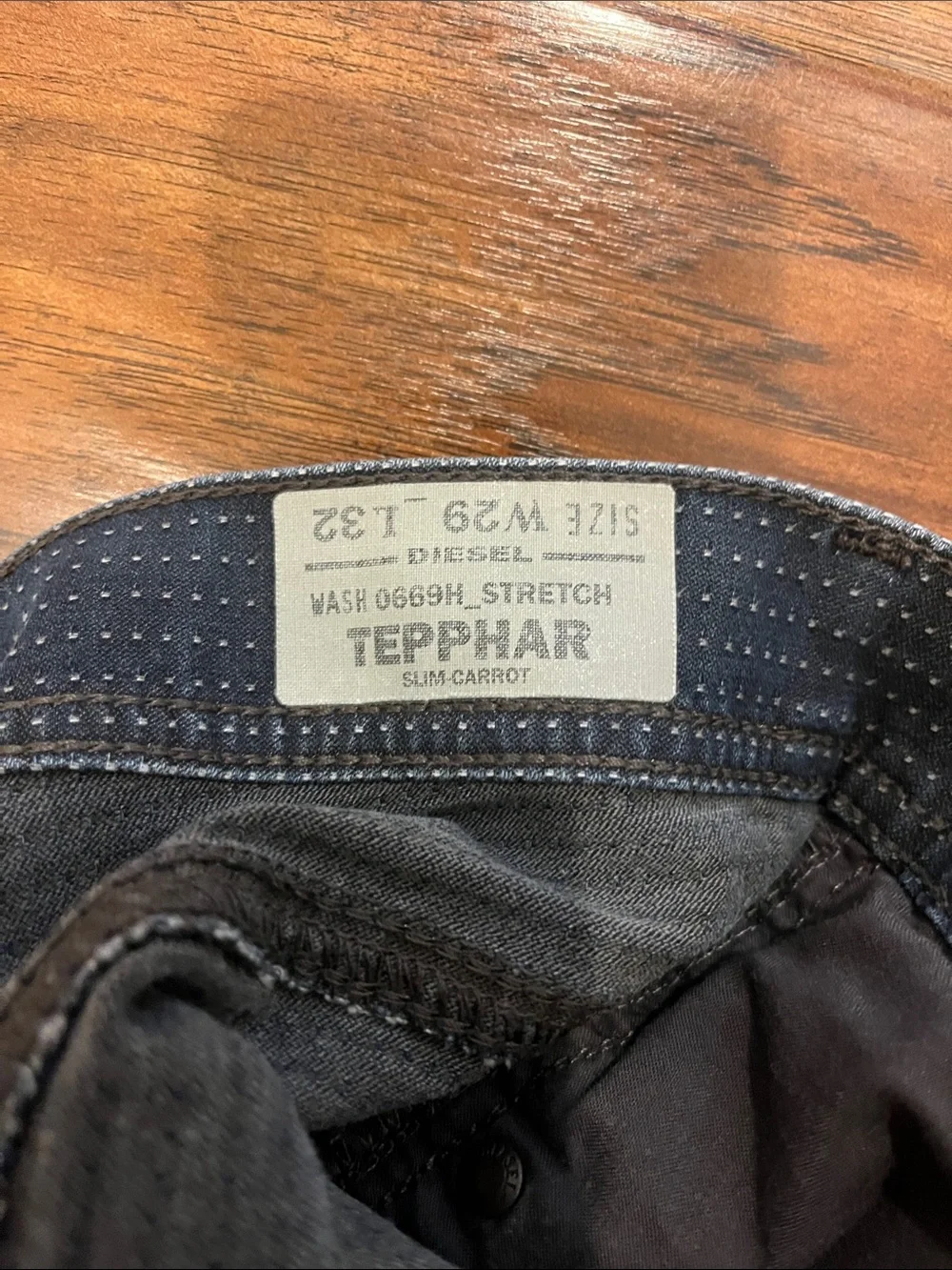 Diesel Navy Patterned Slim Fit Jeans